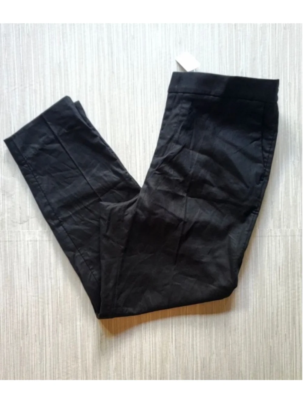 Banana Republic Tapered High Rise Linen-Blend Ankle Pants Black Medium NWT $100